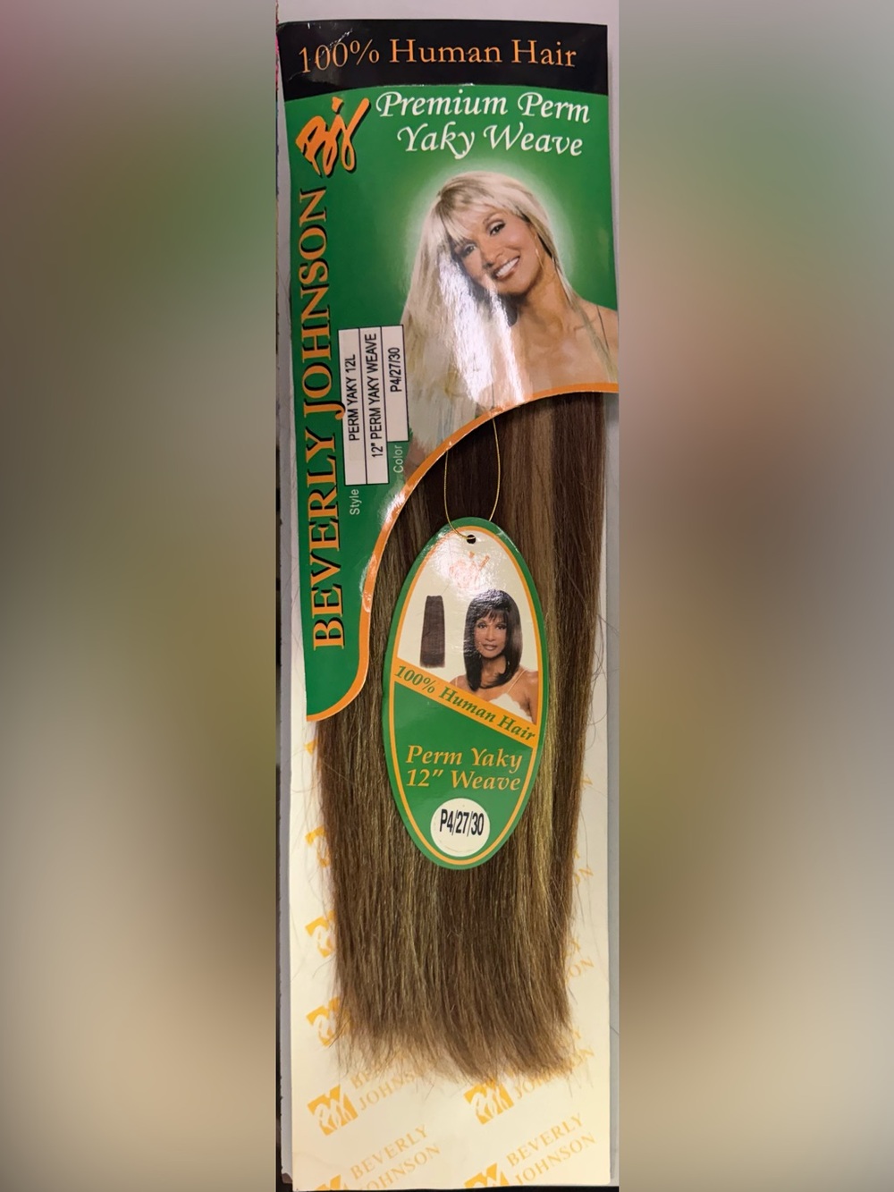 Beverly Johnson. 100% human hair. Perm yaky.